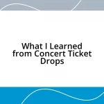 What I Learned from Concert Ticket Drops